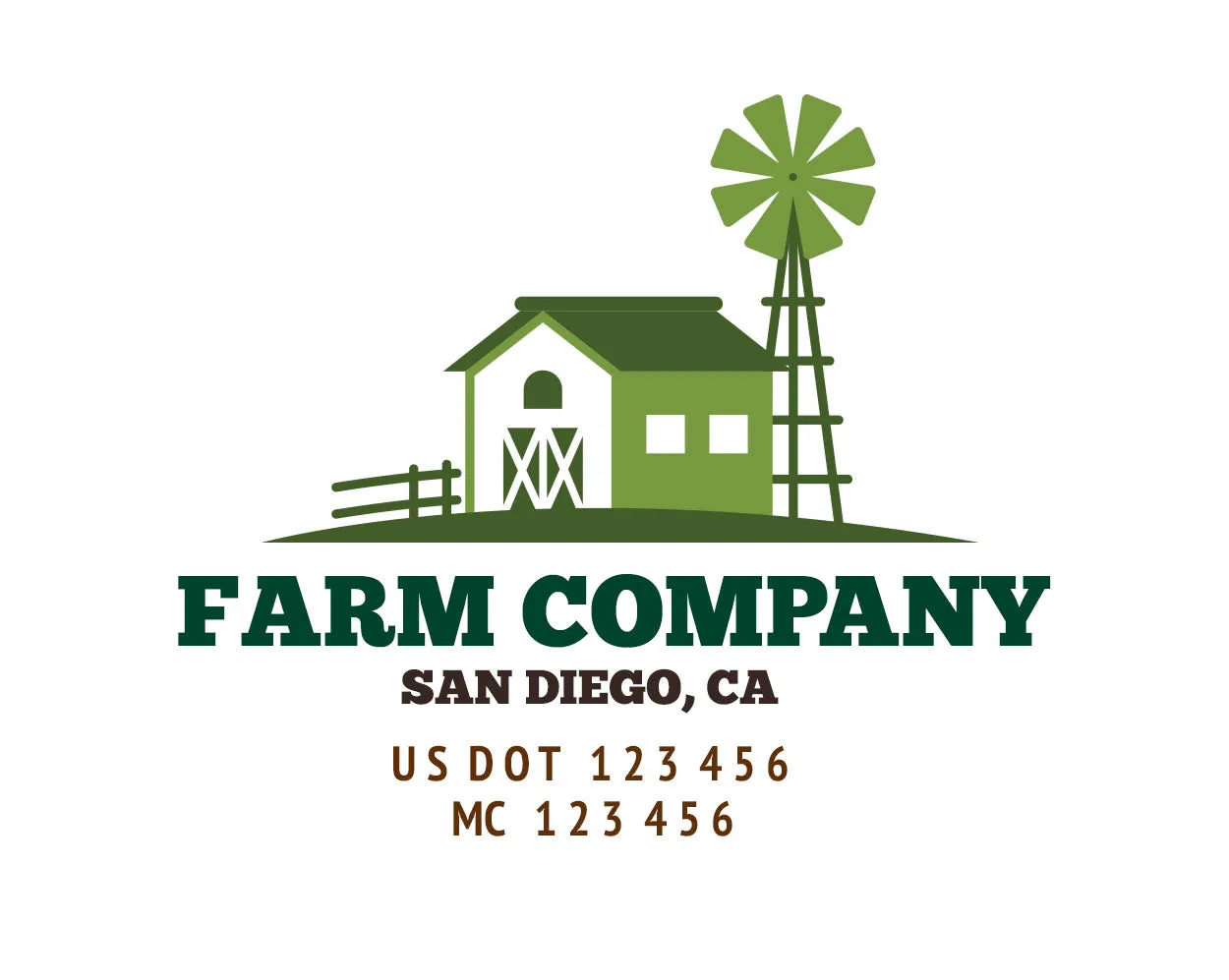 Farm Company Name Truck Decal (USDOT), 2 Pack