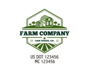 Farm Company Name Truck Decal (USDOT), 2 Pack