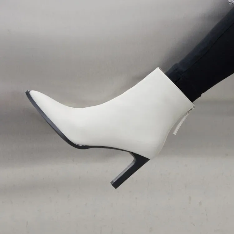 fashion women's shoes  speing autumn pointed toe chunky heels 9cm zipper ladies ankle boots big size 40 41 new