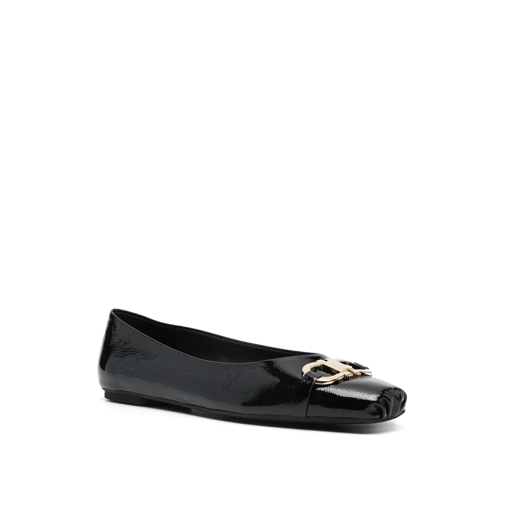 Ferragamo Gancini Hook-Buckle Ballerina Flats
