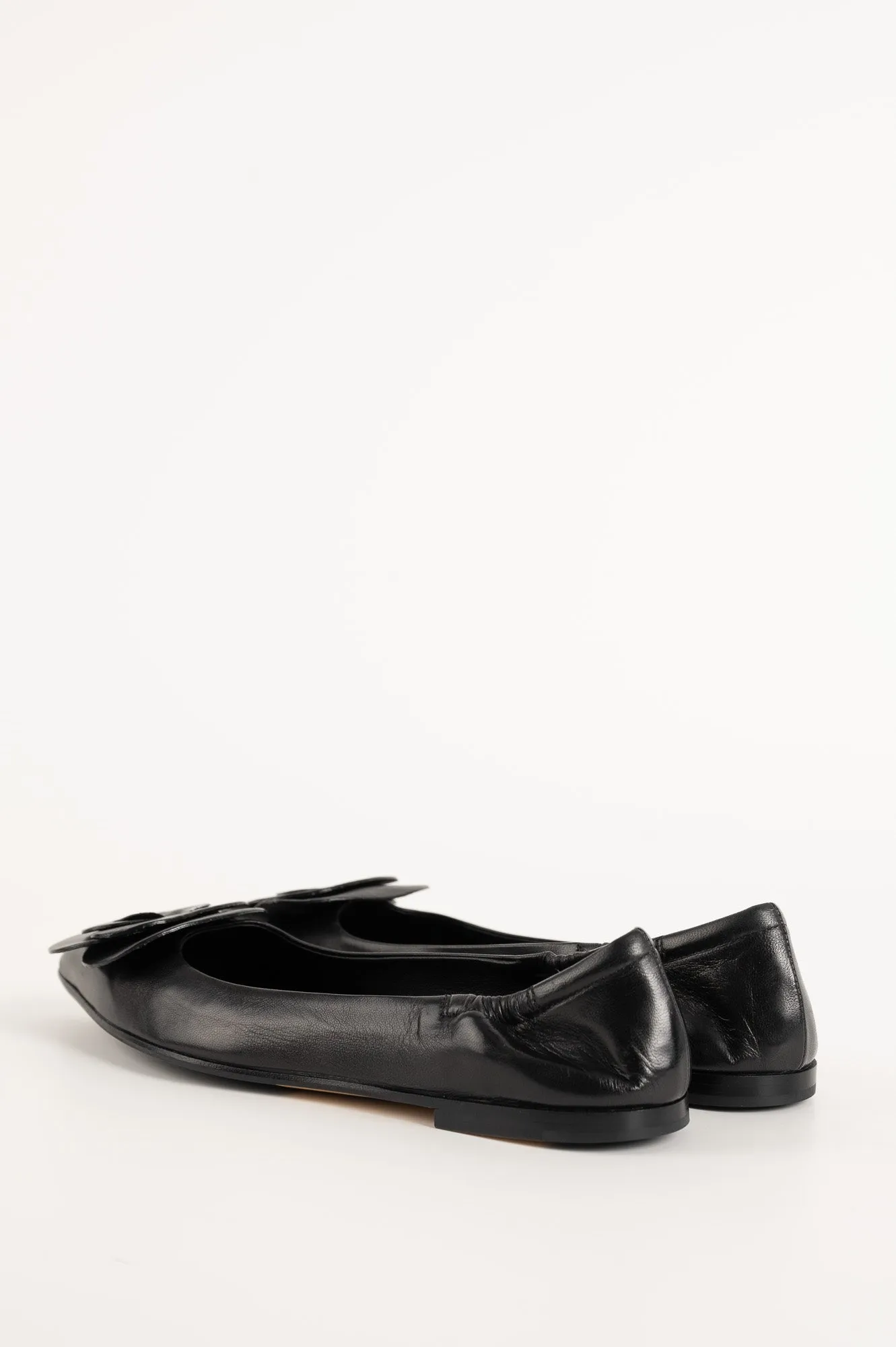 Flat Ballerina Ingrid 015 | Svart Skinn