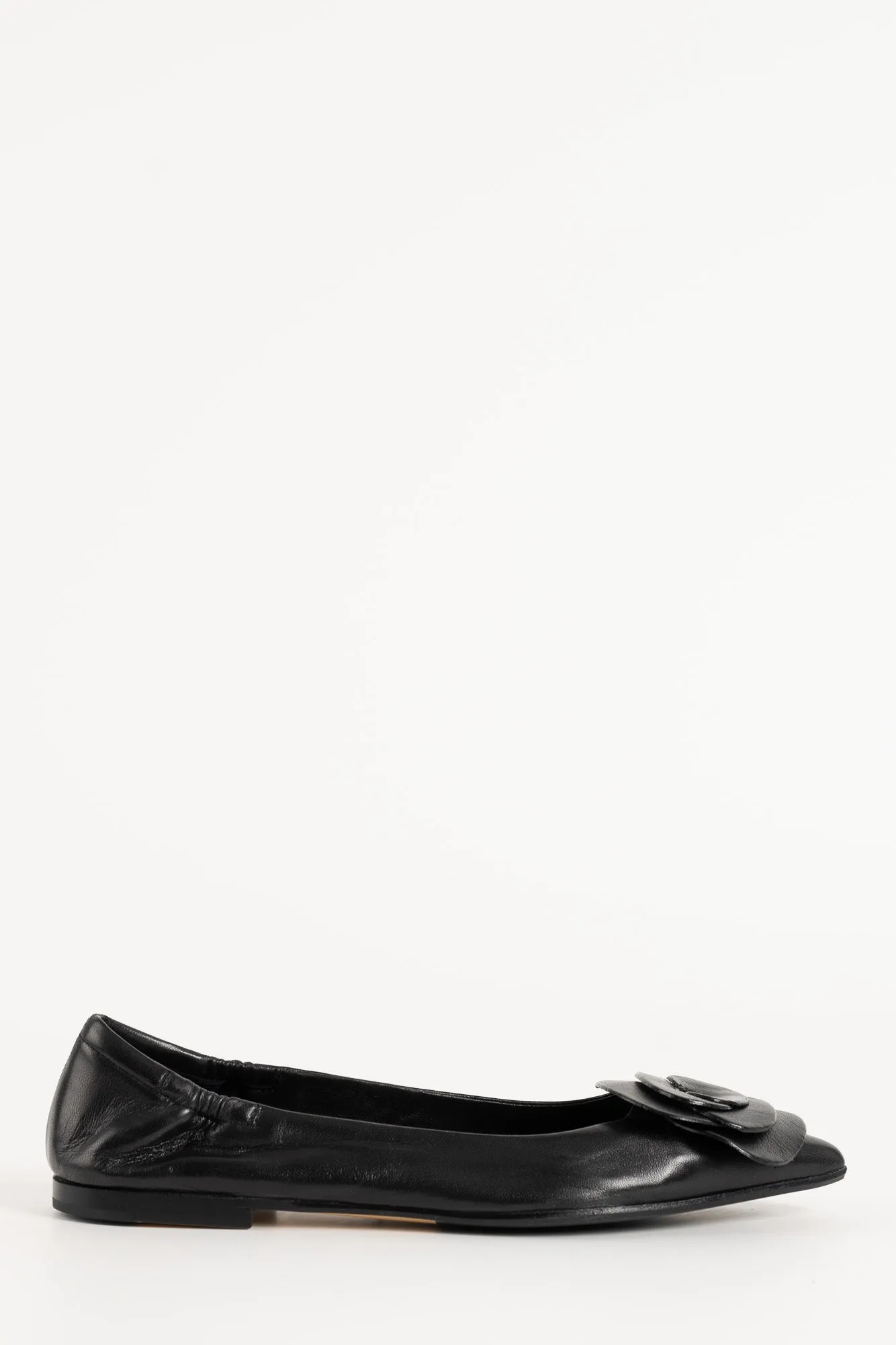 Flat Ballerina Ingrid 015 | Svart Skinn