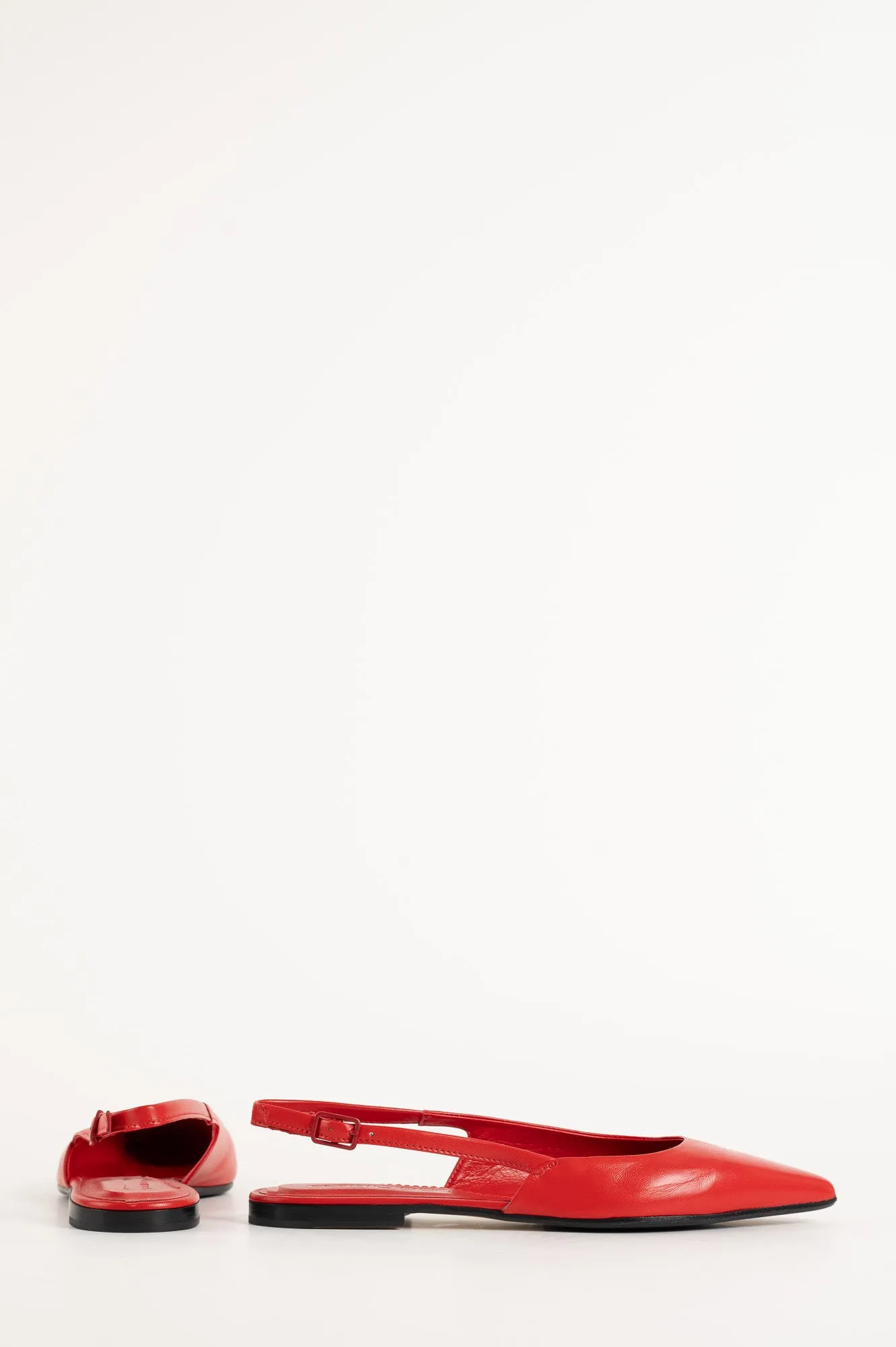 Flat Slingback Ingrid 018 | Rött Skinn
