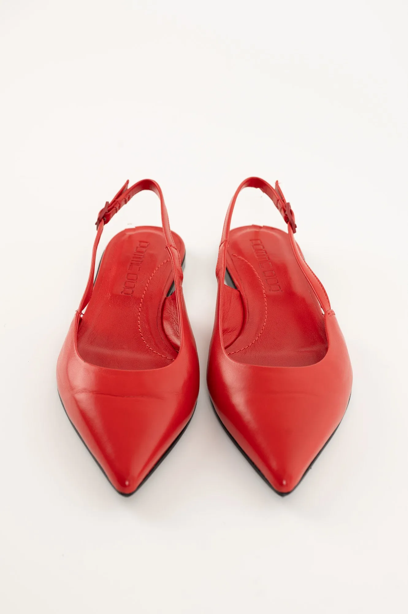 Flat Slingback Ingrid 018 | Rött Skinn