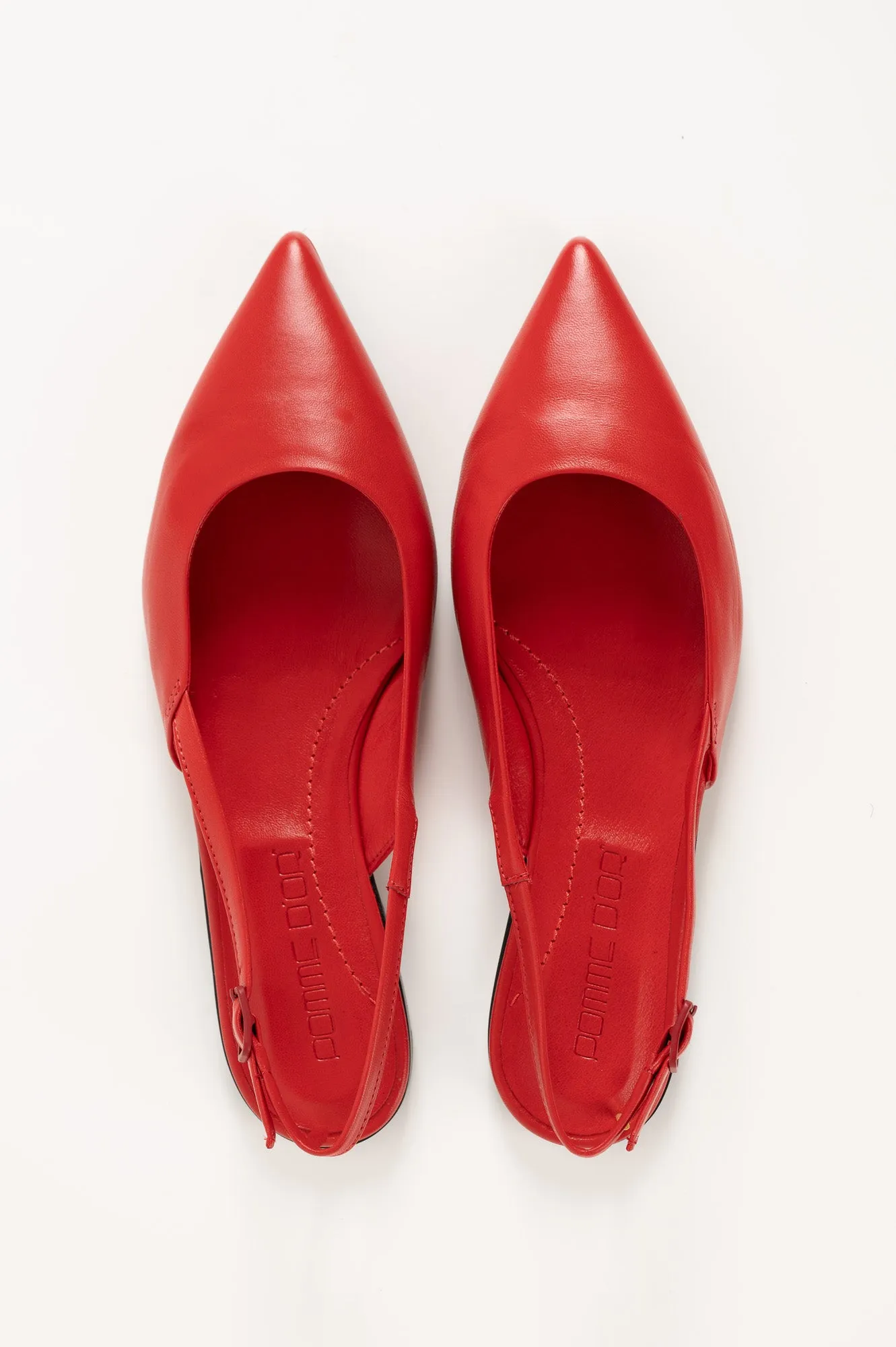 Flat Slingback Ingrid 018 | Rött Skinn
