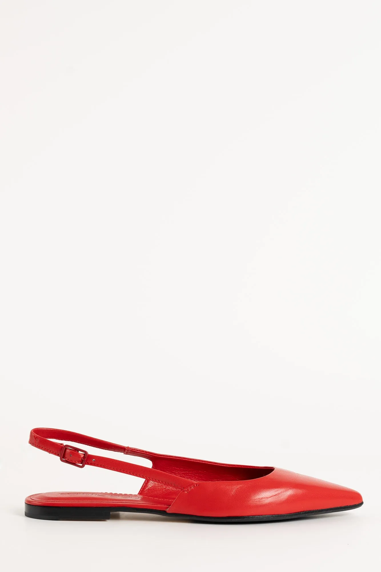 Flat Slingback Ingrid 018 | Rött Skinn