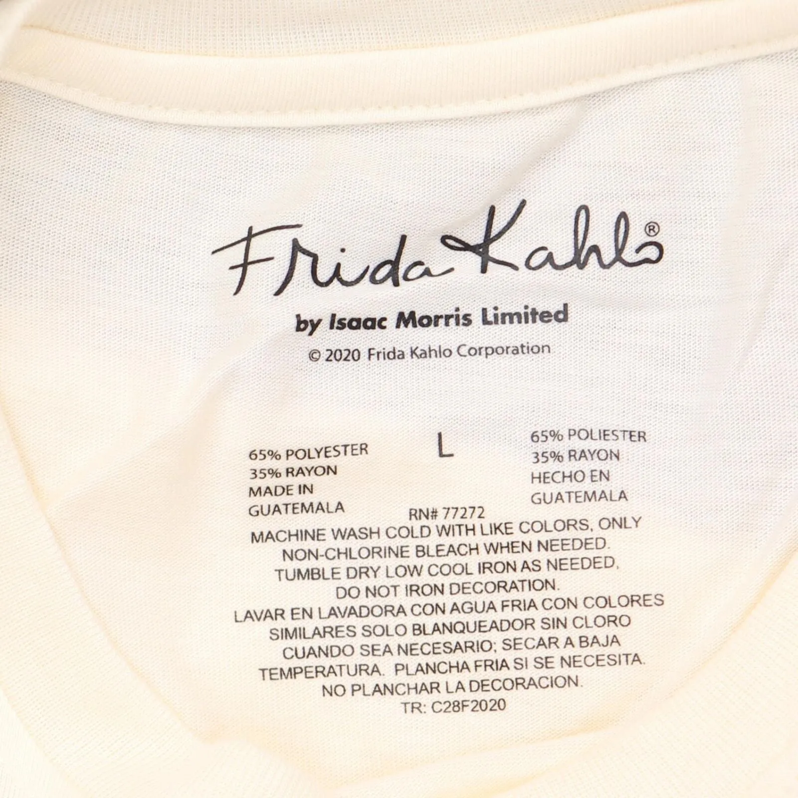 Frida Kahlo Women's Short Sleeve Graphic T-Shirt (Juniors') Cream Ivory L