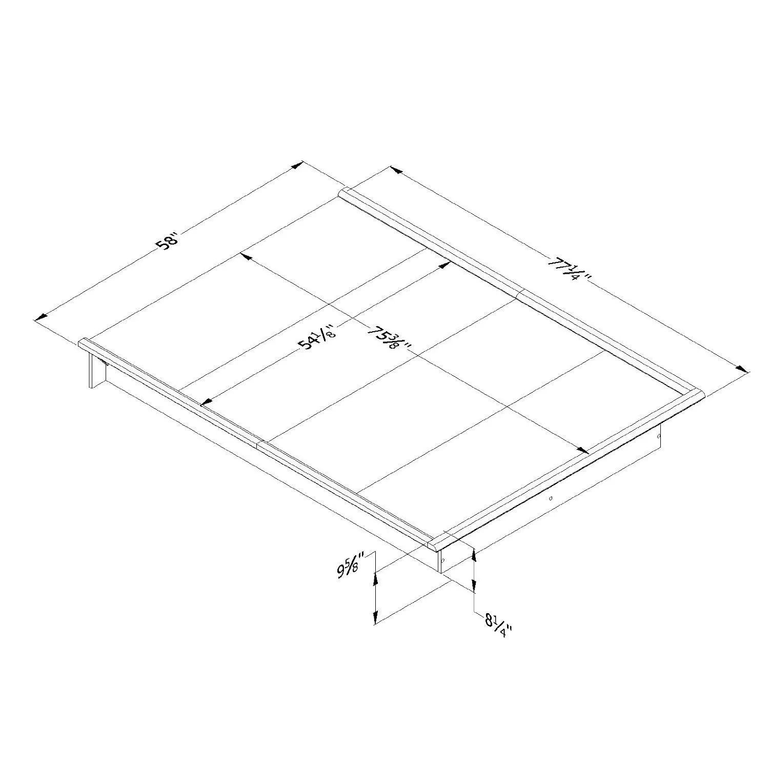 Full size Modern Platform Bed Frame in Natural Maple Finish