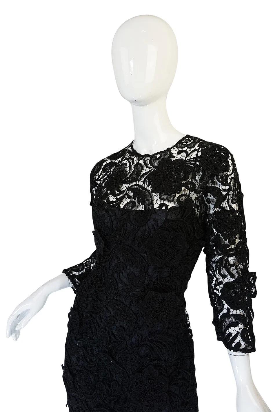 F/W 2008 Prada Runway Wait Listed Black Lace Dress