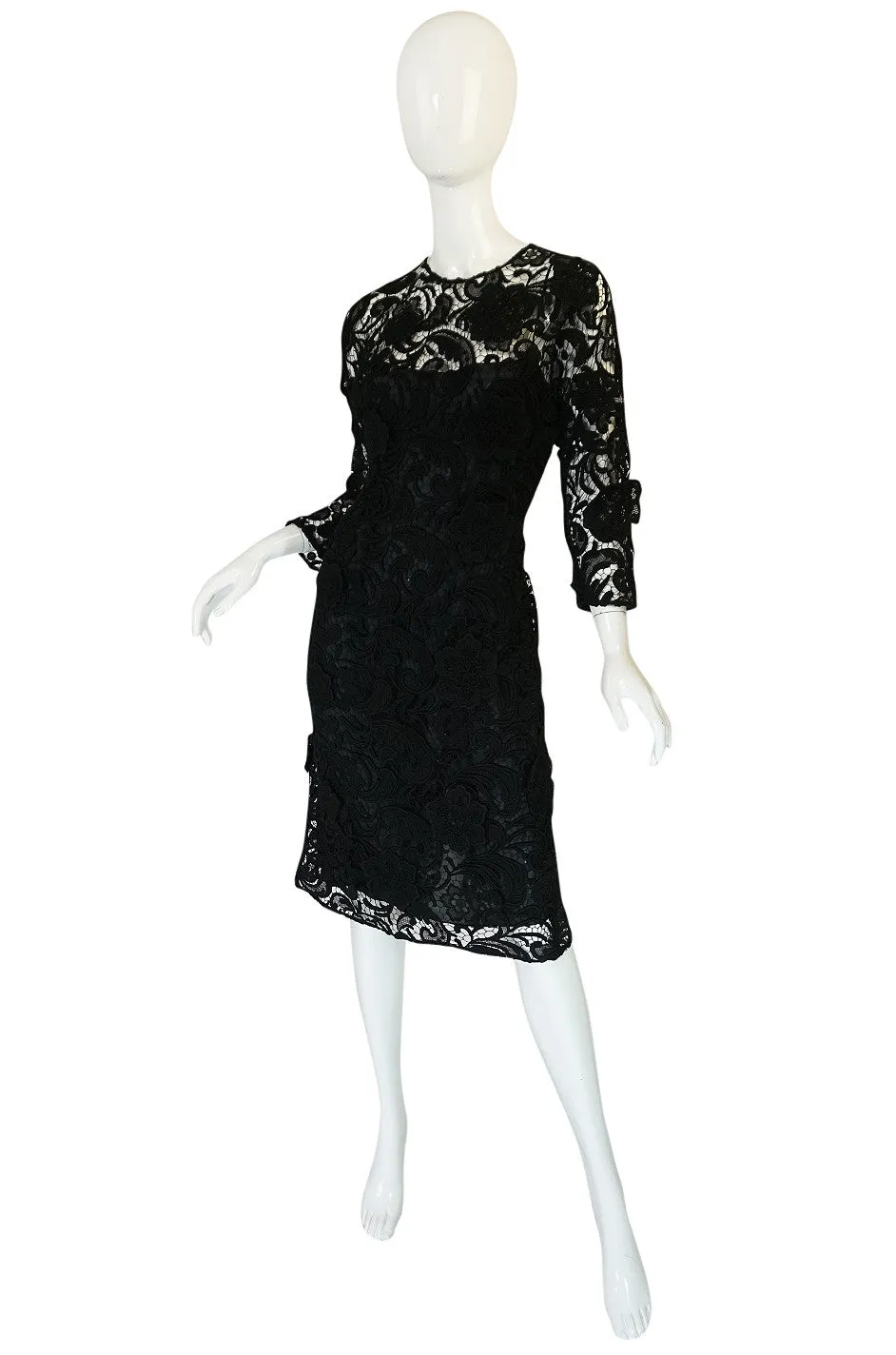F/W 2008 Prada Runway Wait Listed Black Lace Dress