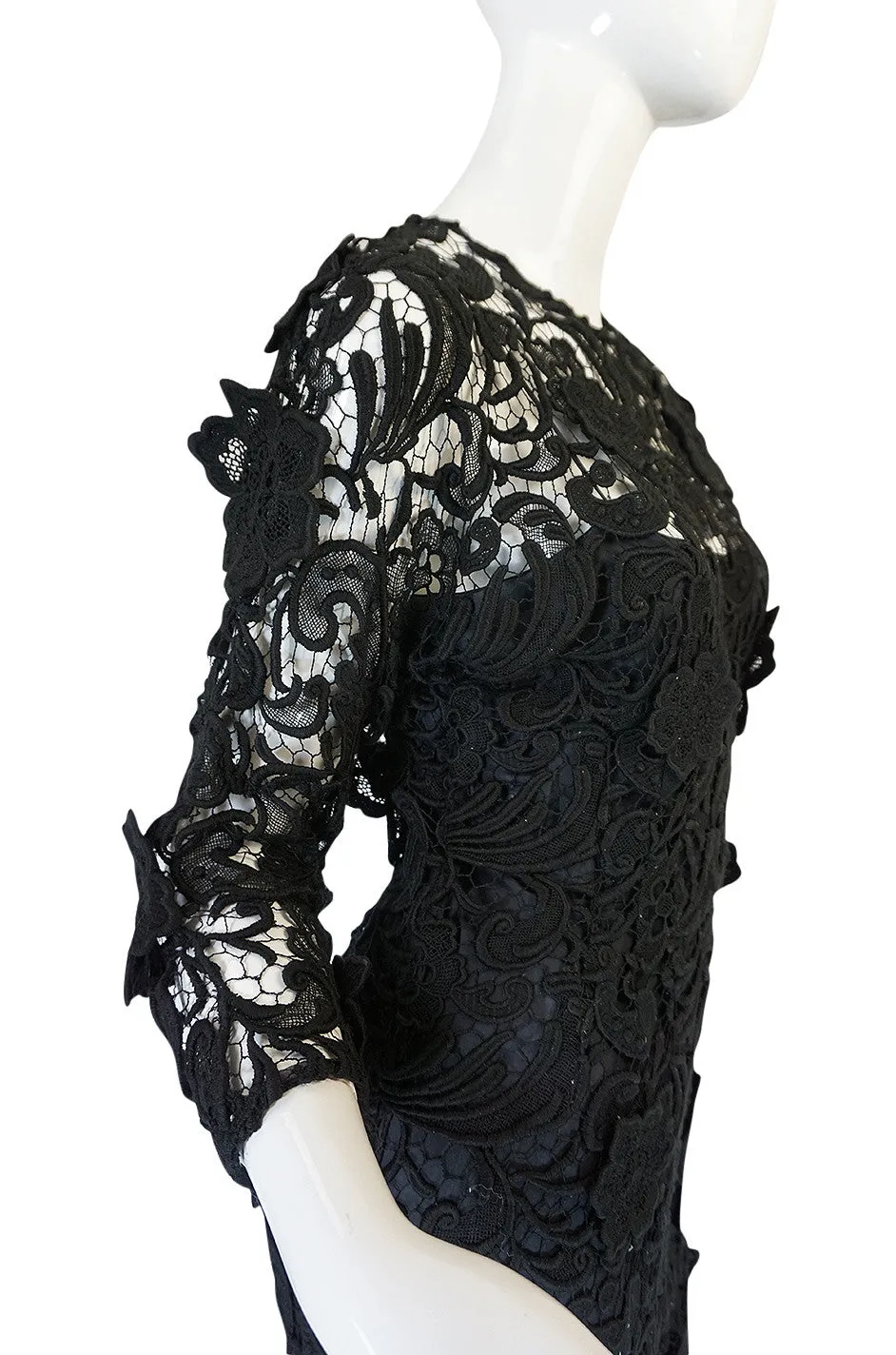 F/W 2008 Prada Runway Wait Listed Black Lace Dress