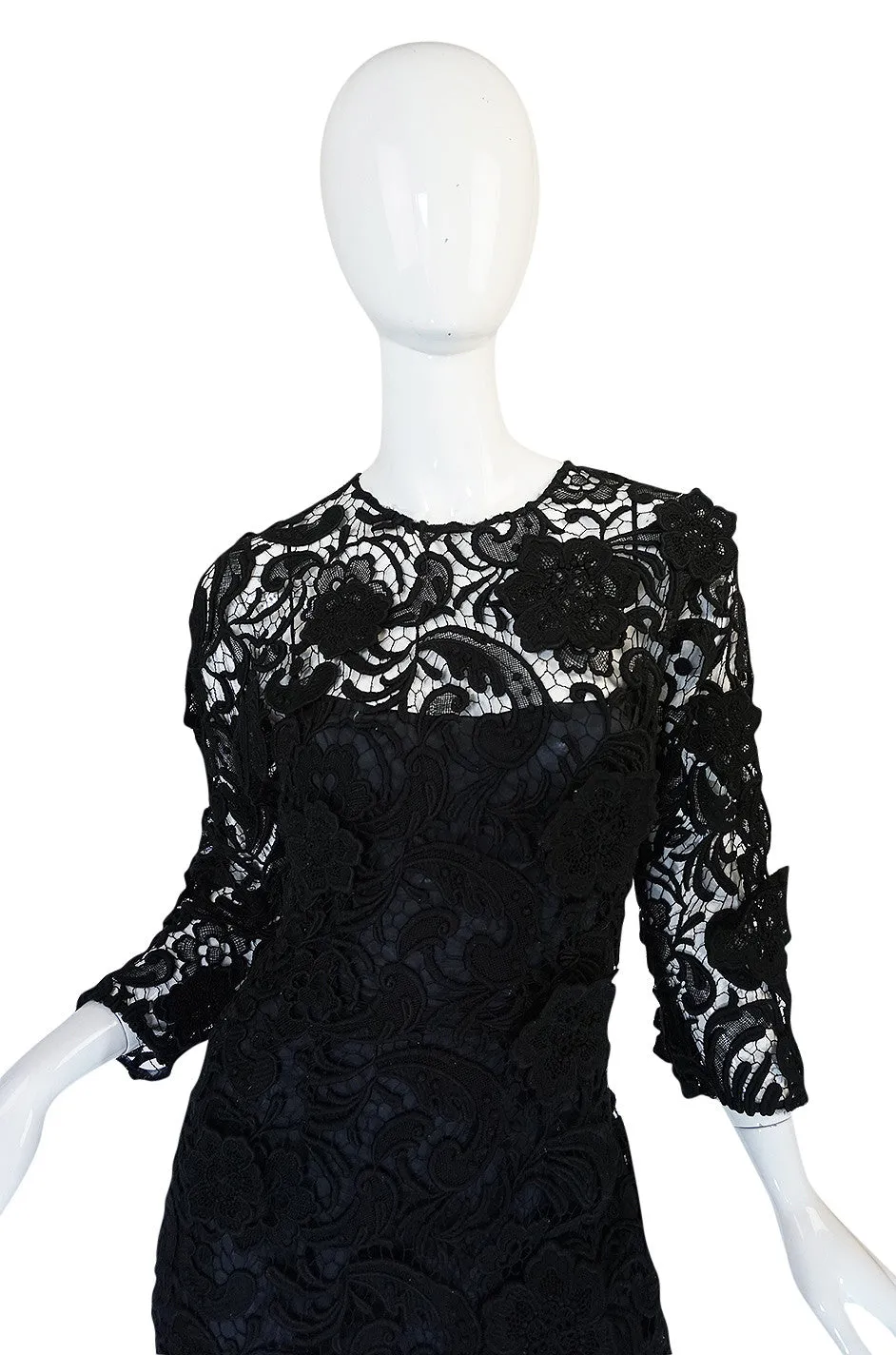 F/W 2008 Prada Runway Wait Listed Black Lace Dress