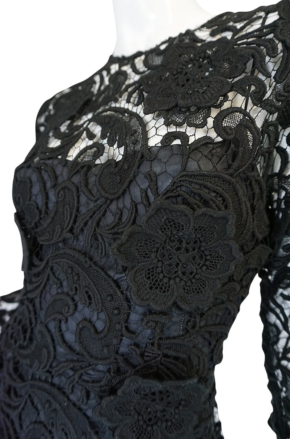 F/W 2008 Prada Runway Wait Listed Black Lace Dress