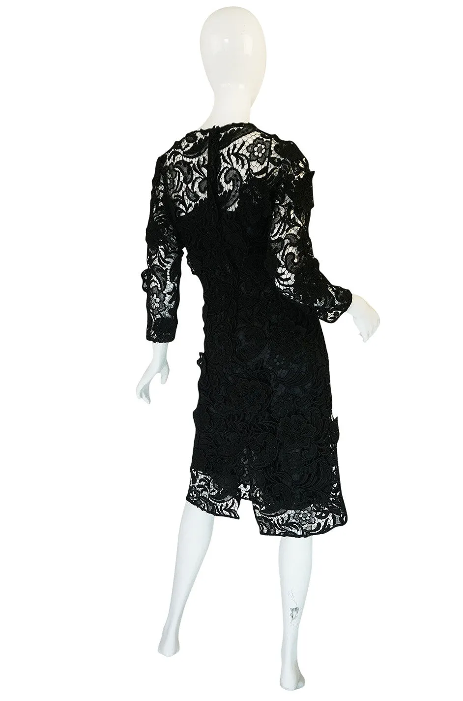 F/W 2008 Prada Runway Wait Listed Black Lace Dress