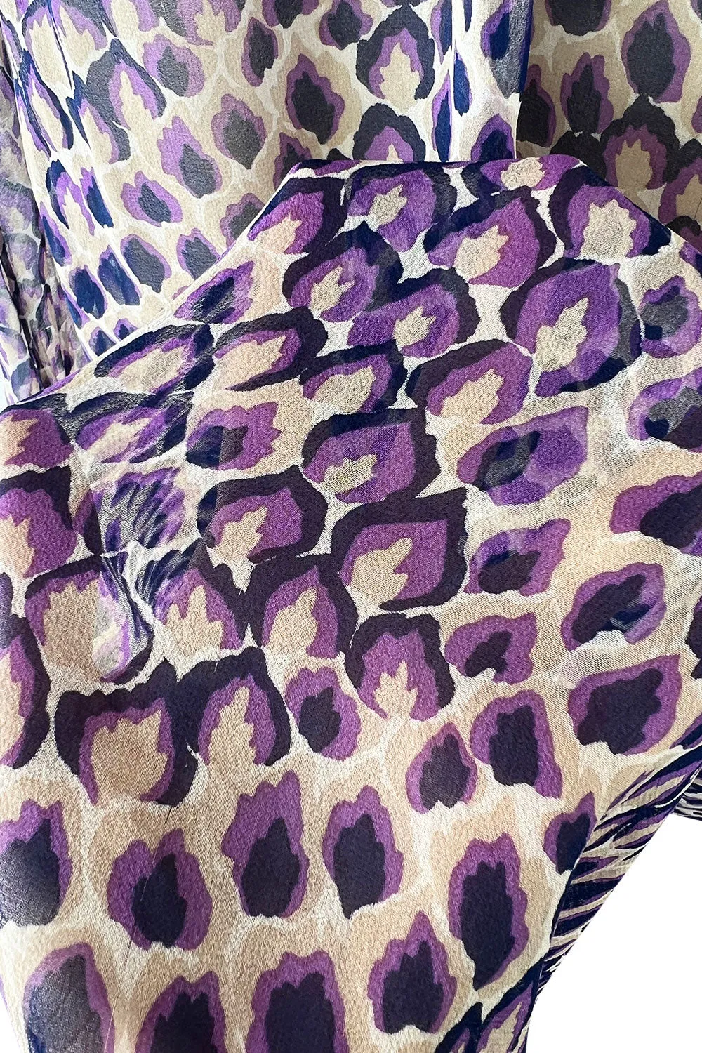 Gorgeous Spring 1977 Givenchy Runway  Ad Campaign Strapless Purple Silk Chiffon Dress