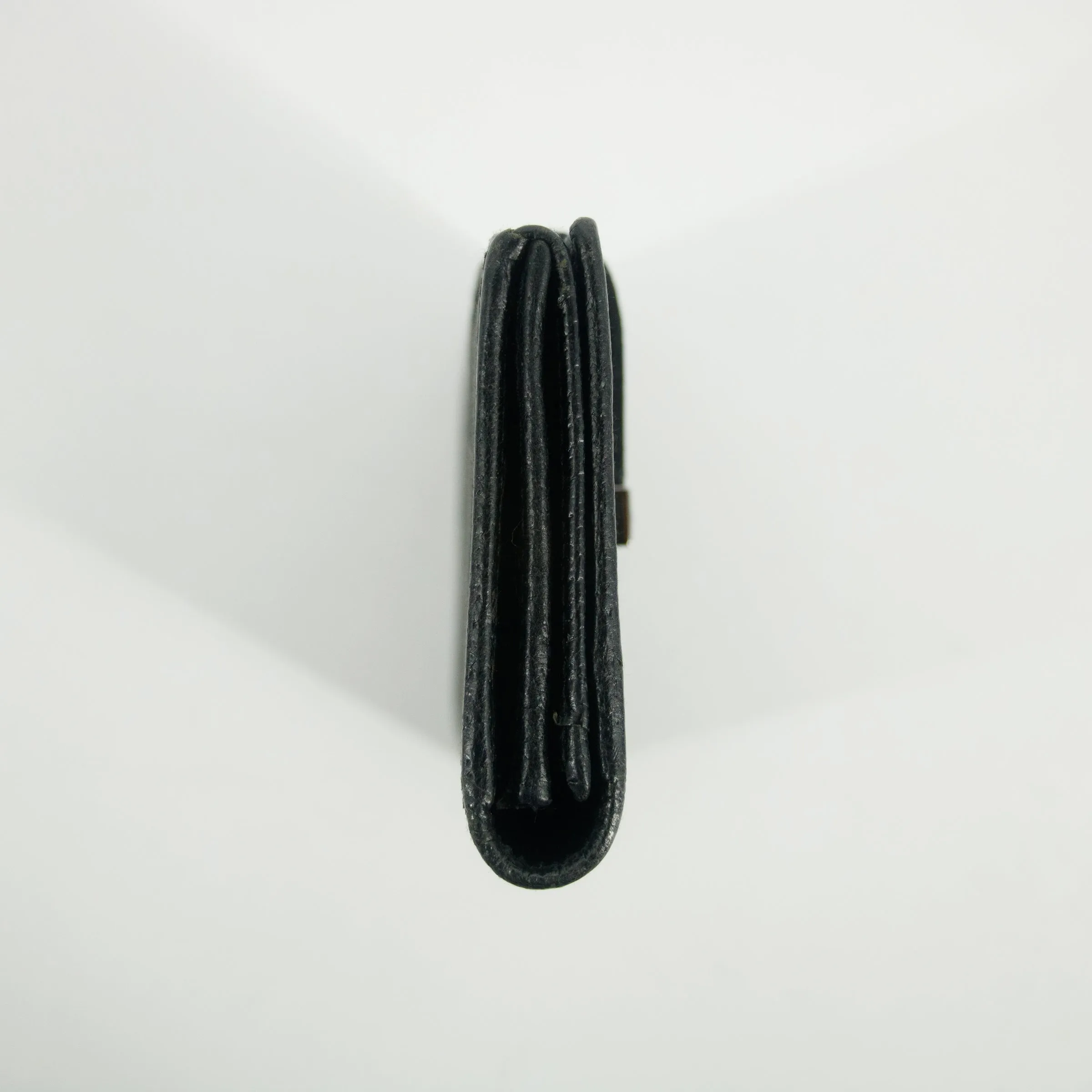 Gucci Black GG Canvas x Leather Compact Wallet #2643