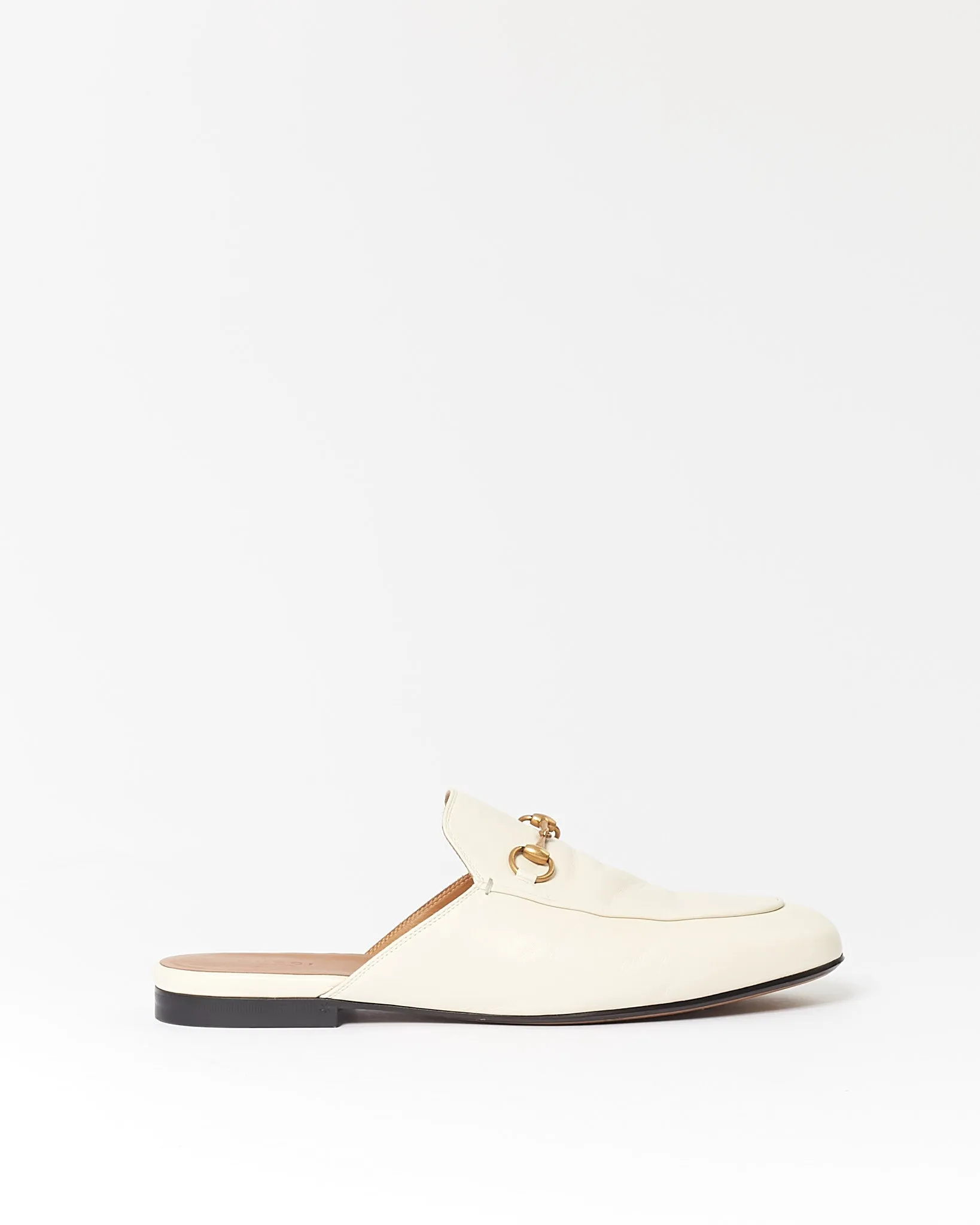 Gucci Cream Leather Printetown Slipper Mules - 41