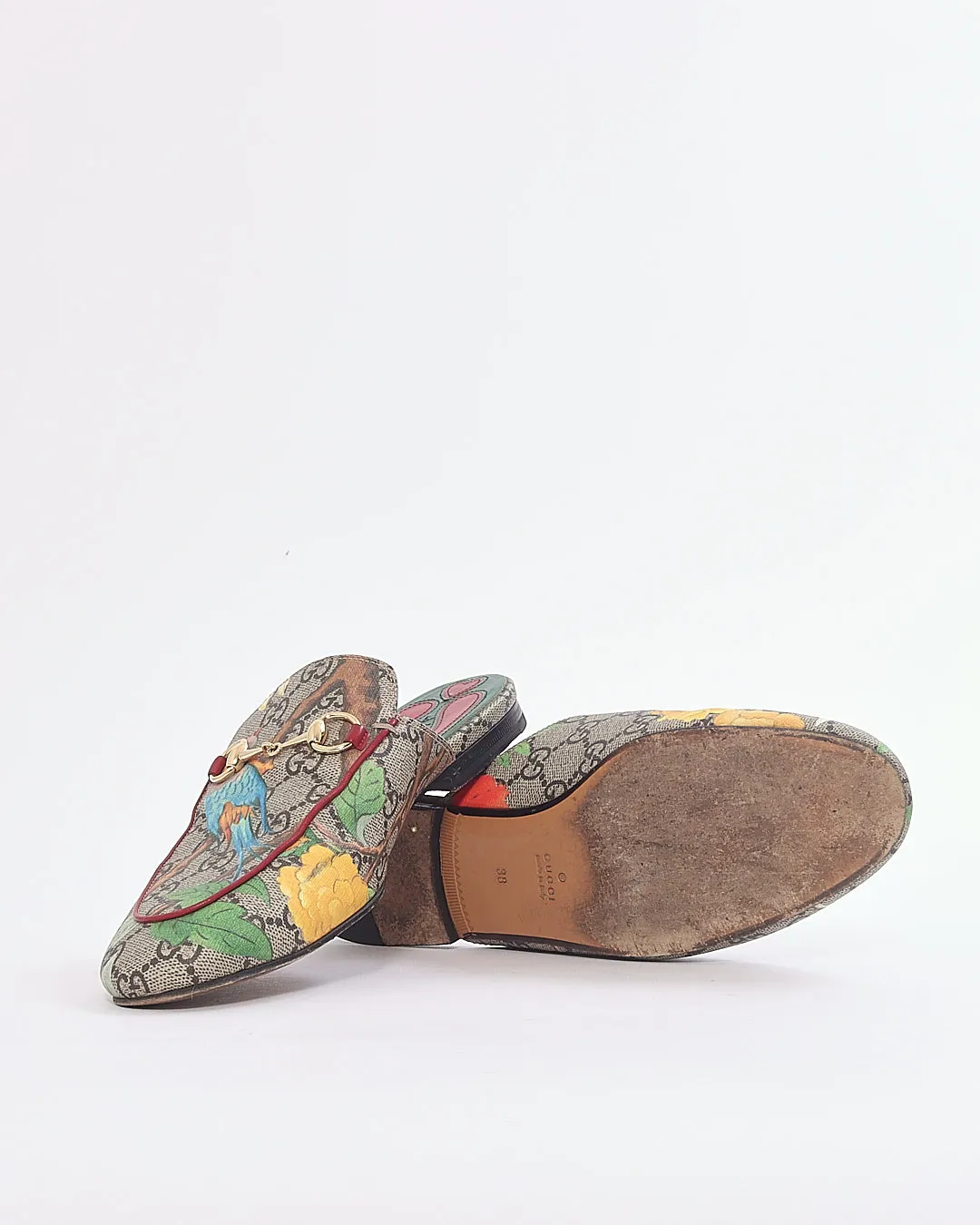 Gucci GG Supreme Print Princetown Horsebit Accent Mules - 38