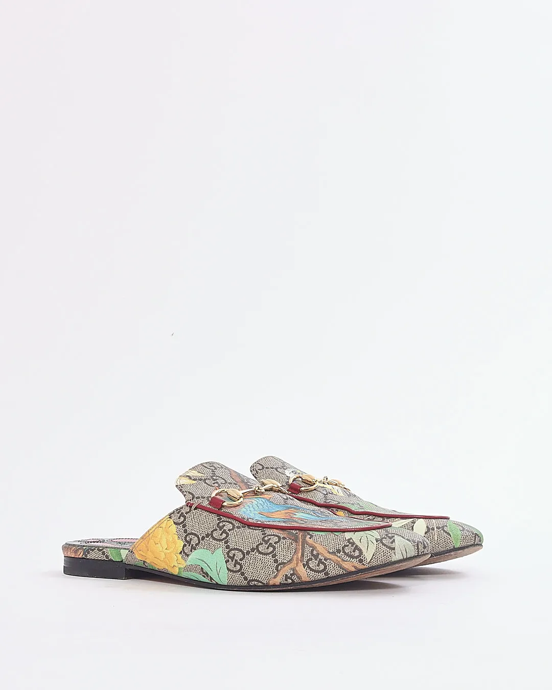 Gucci GG Supreme Print Princetown Horsebit Accent Mules - 38