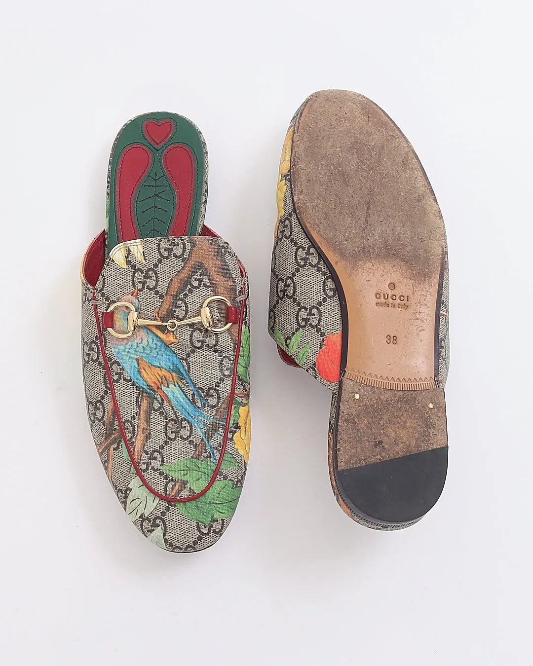 Gucci GG Supreme Print Princetown Horsebit Accent Mules - 38