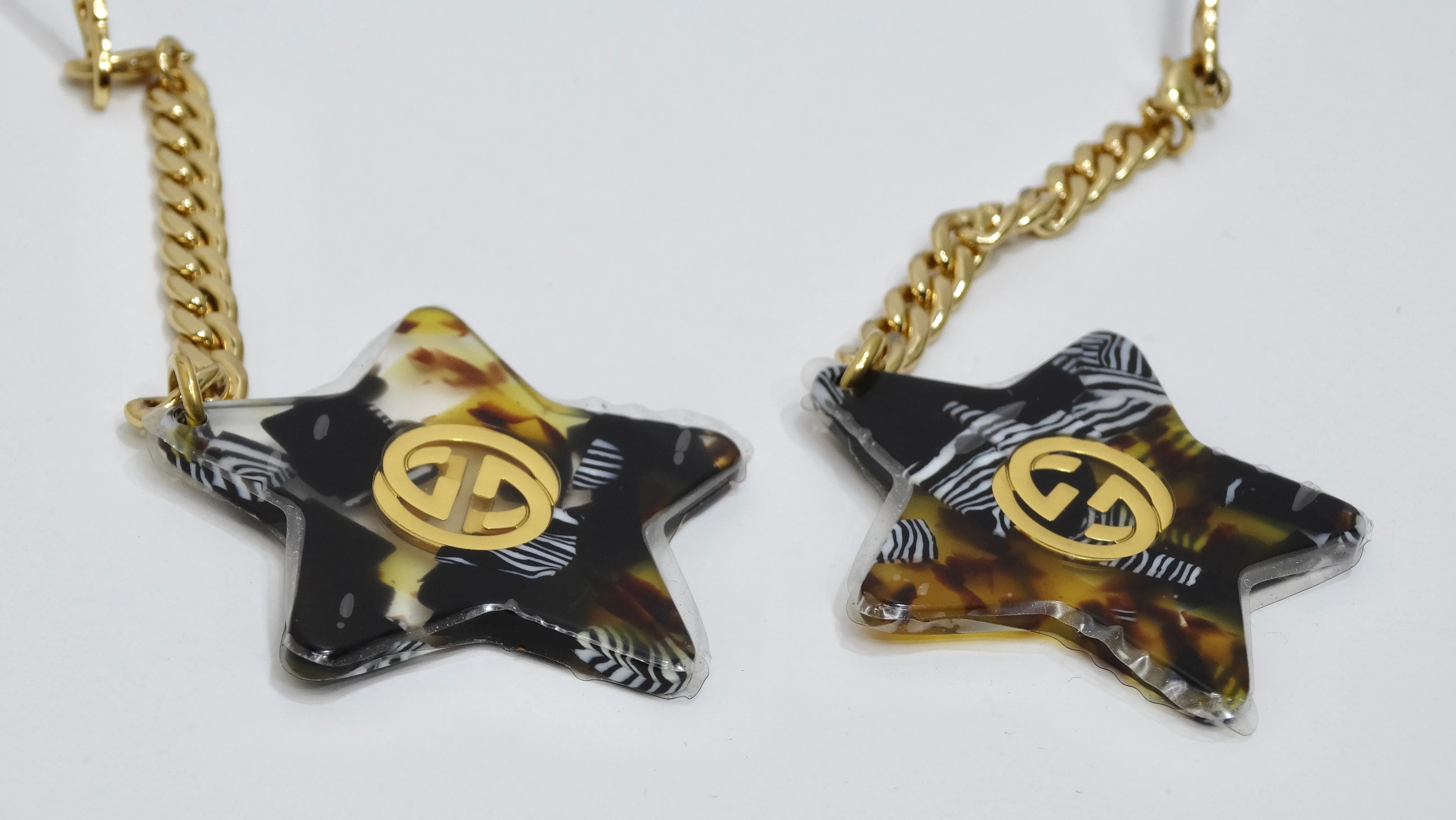 Gucci Star Pendant Drops Blue and Gold Sunglasses