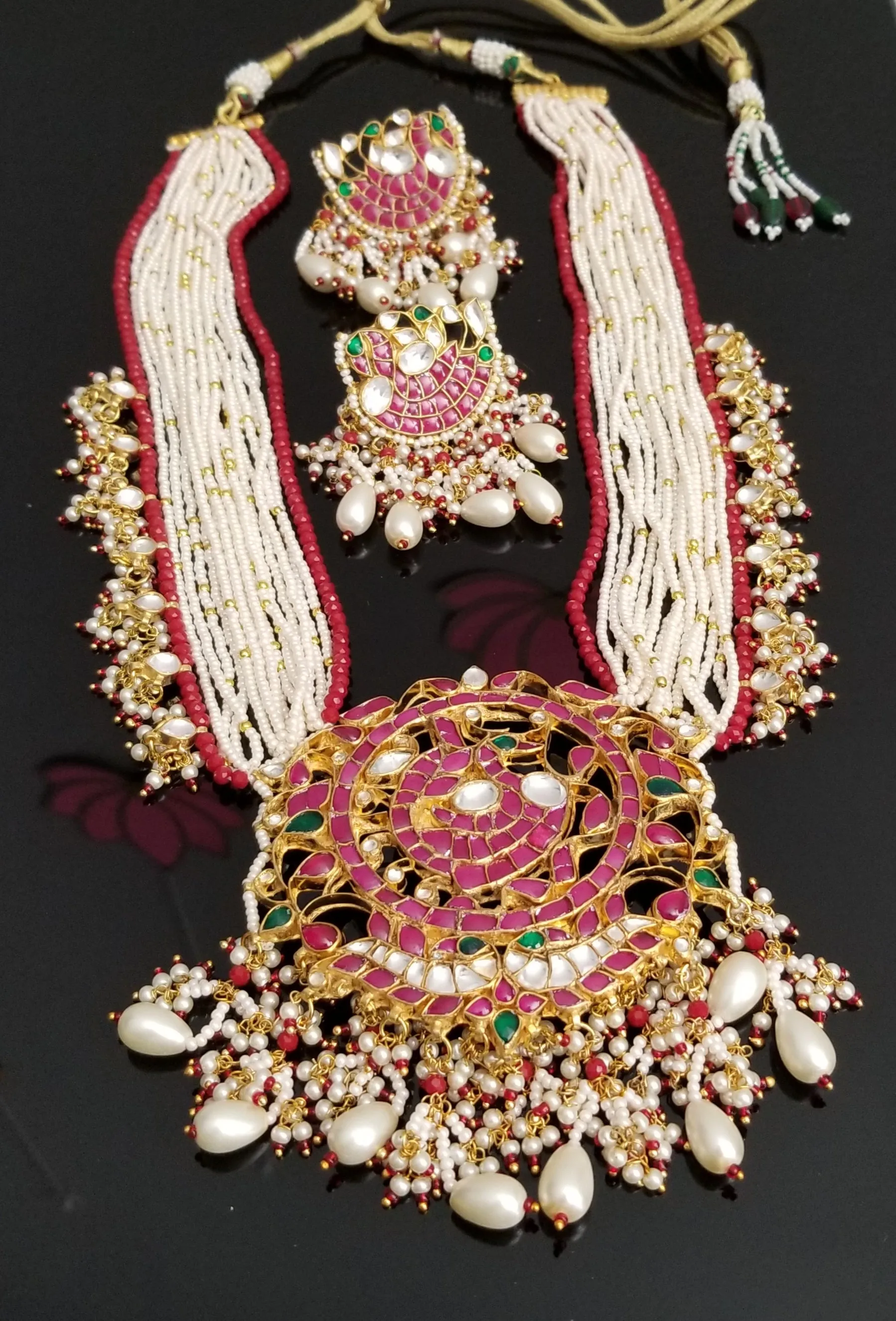 Hard Gold Plated Kundan Heavy Maala Set