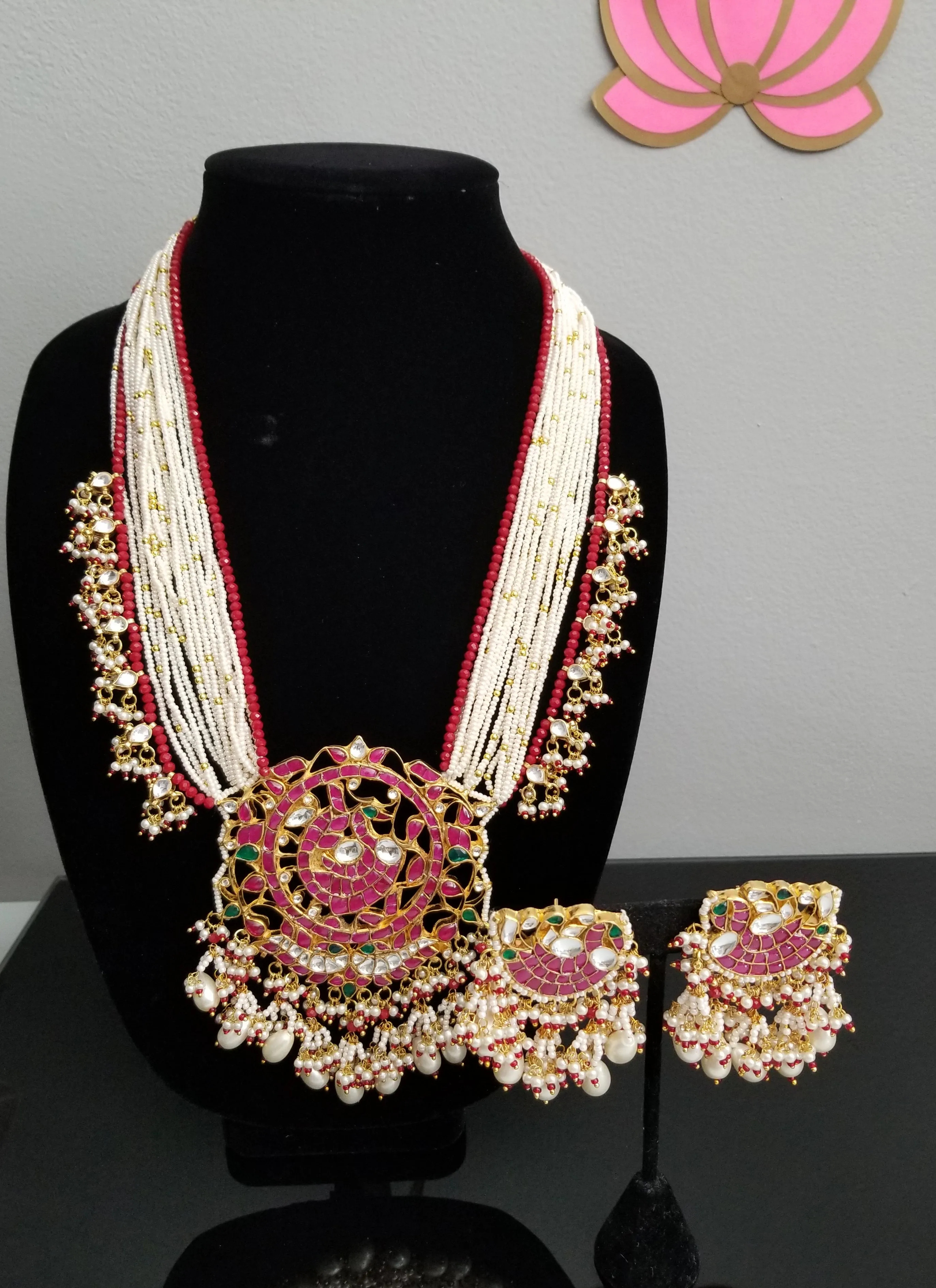 Hard Gold Plated Kundan Heavy Maala Set