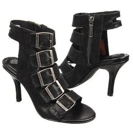 Harley Davidson Women's Black Leather Sandal Lottie Style