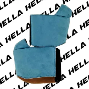 Hella Heels Classique Shoe Protector - Baby Blue Faux Suede