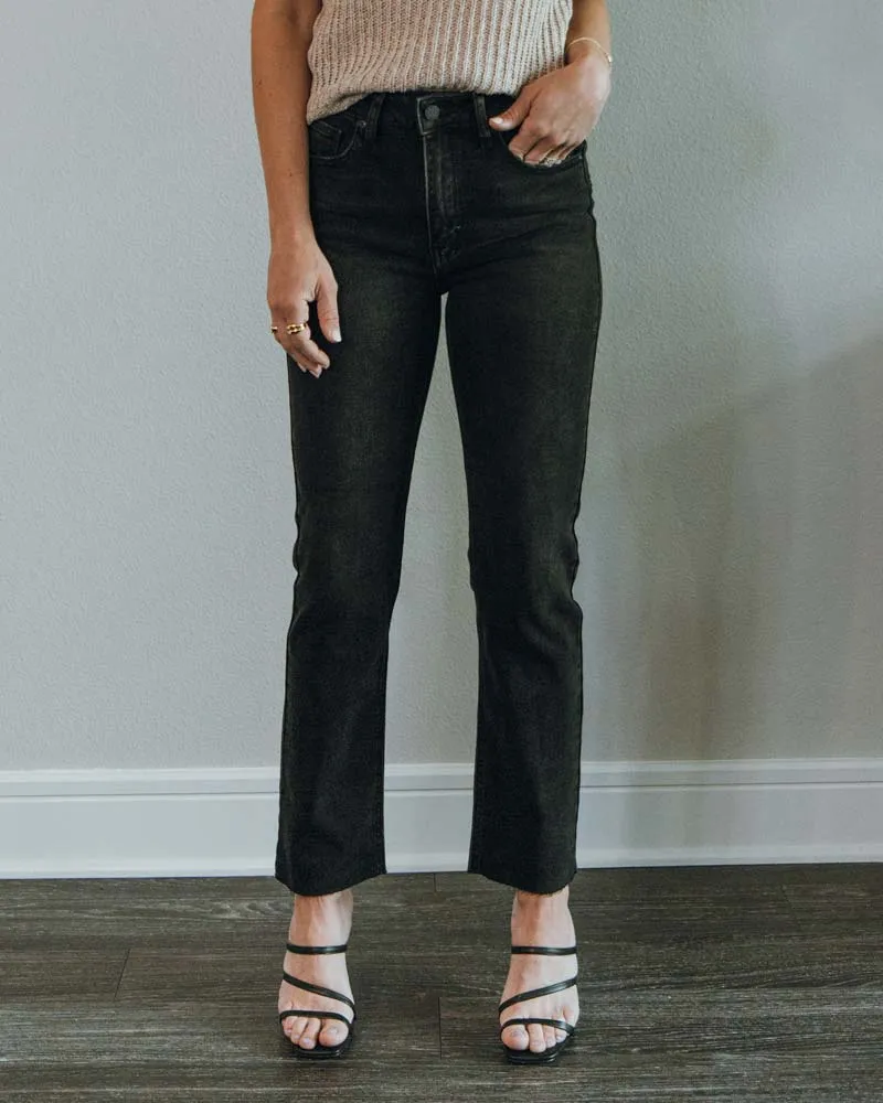 High Rise Washed Black Straight Jean  | JBD