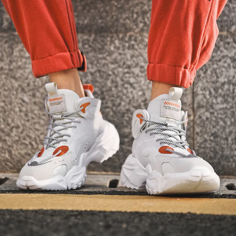 High-top Sneakers Men's Casual Autumn And Winter New Net Red National Tide Retro Old Shoes Thick-soled Running Shoes