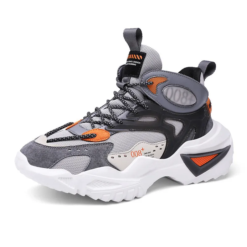 High-top Sneakers Men's Casual Autumn And Winter New Net Red National Tide Retro Old Shoes Thick-soled Running Shoes