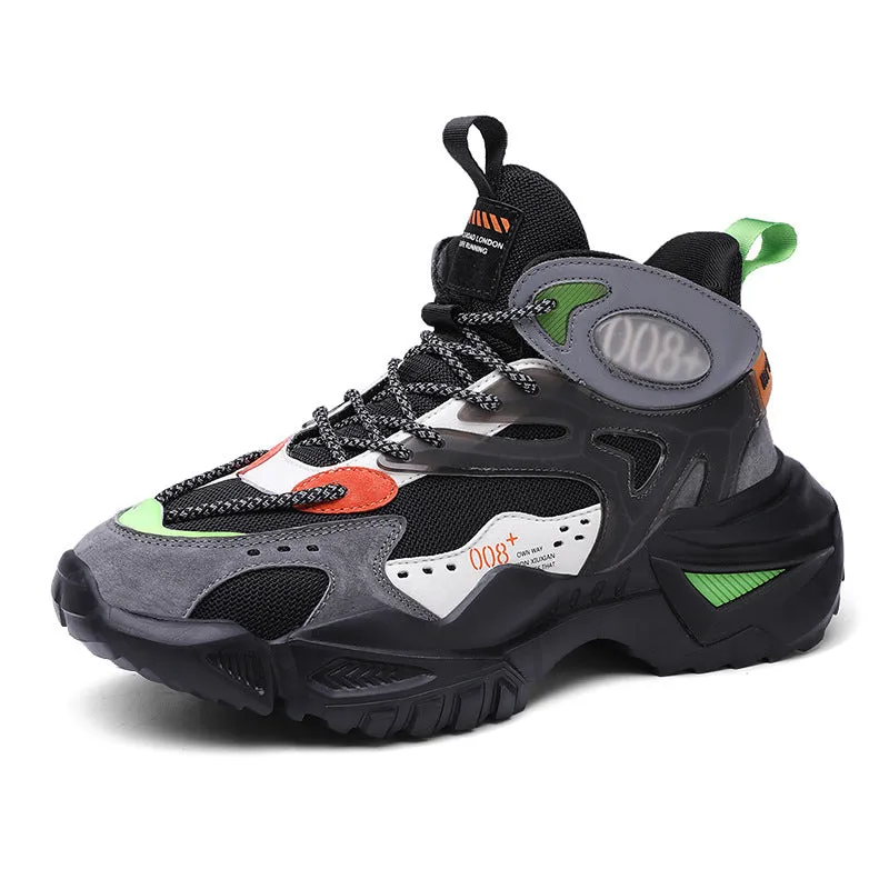 High-top Sneakers Men's Casual Autumn And Winter New Net Red National Tide Retro Old Shoes Thick-soled Running Shoes