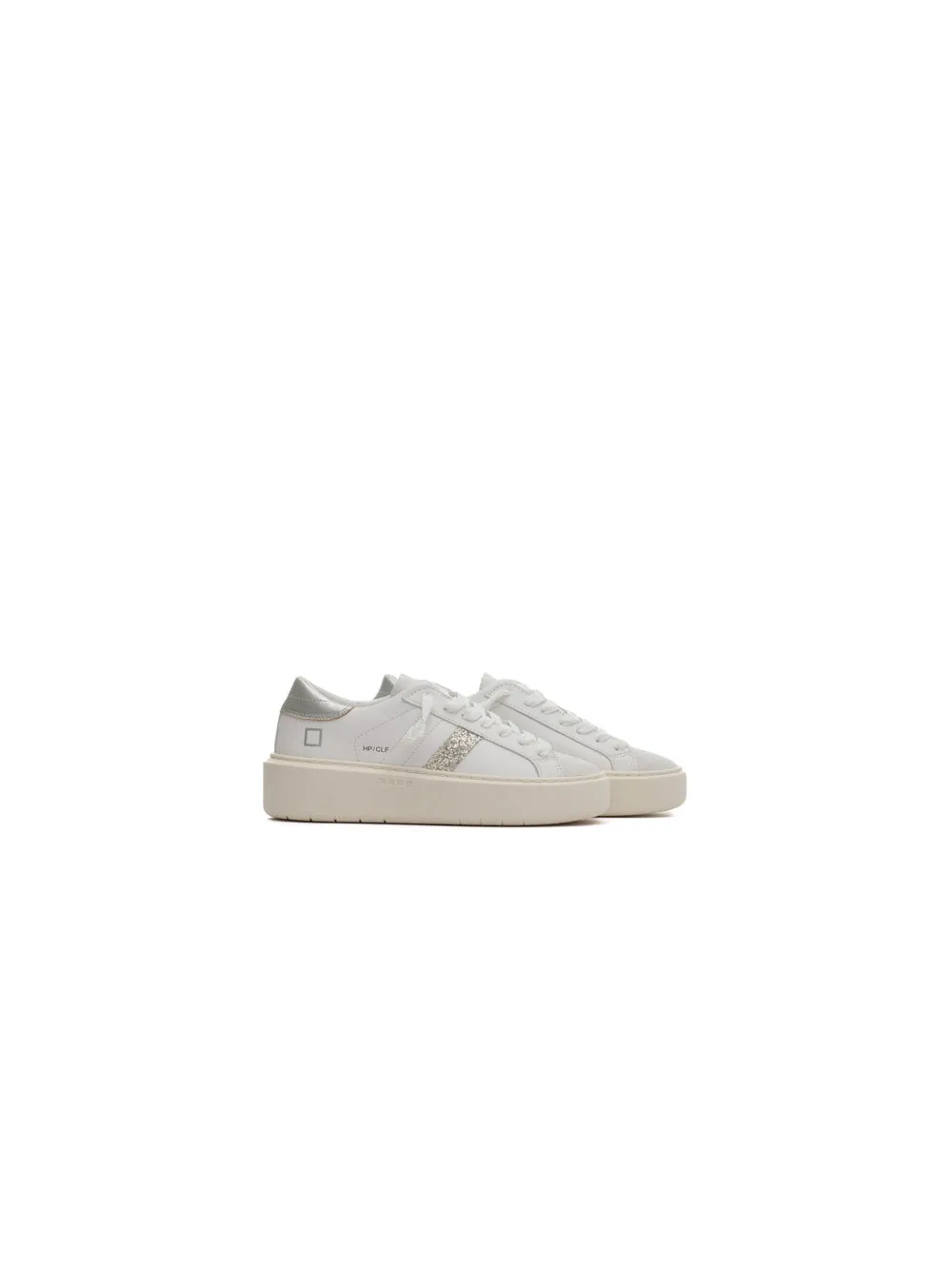 Hill Low Platform Calf - White Silver