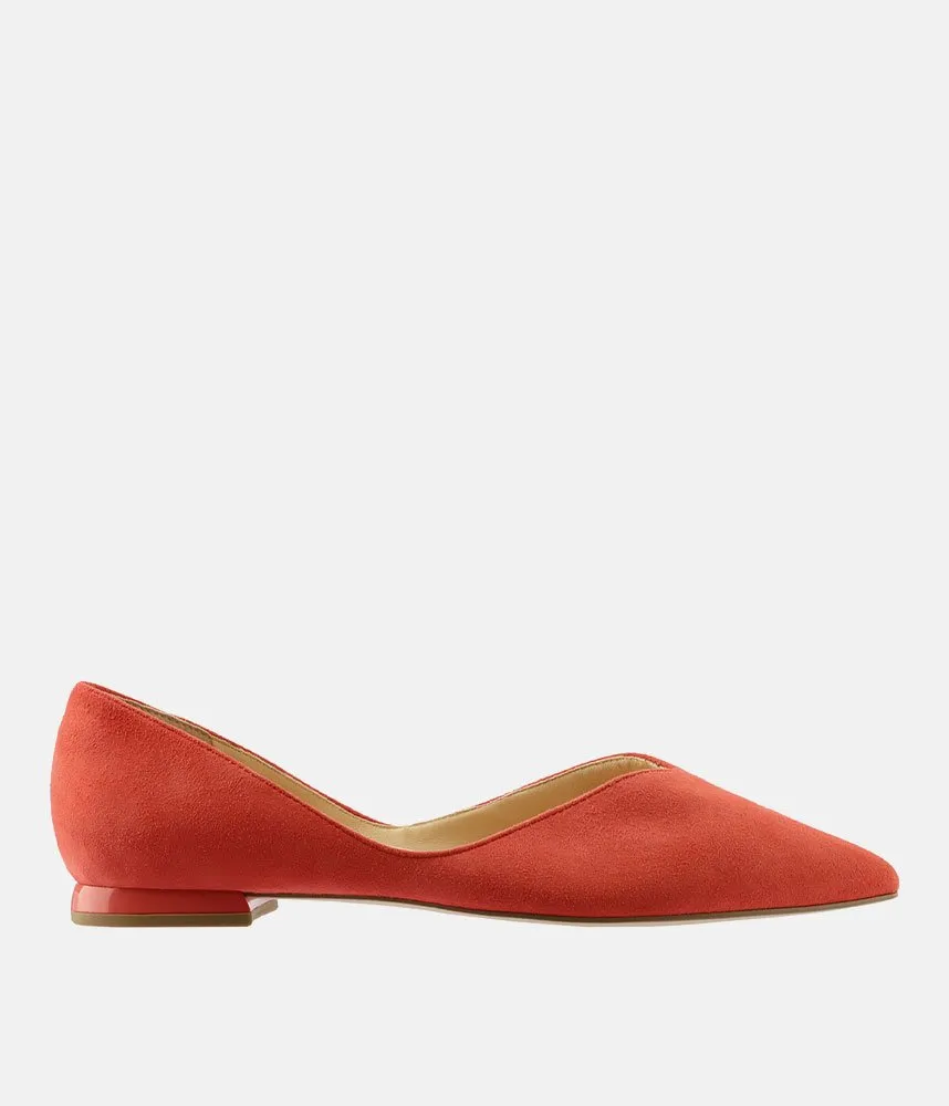 Hogl Chic Sunburst Coral Suede Flats