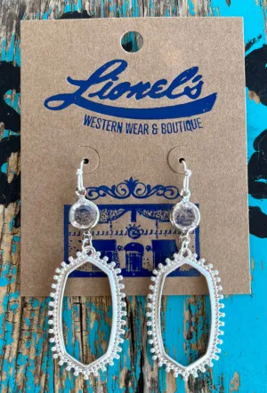 Hollow Silver Designer Look Earring