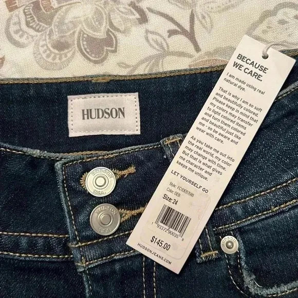 Hudson Ruby Cuffed Denim Shorts – Dark Wash, Size 24, Premium Quality