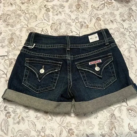Hudson Ruby Cuffed Denim Shorts – Dark Wash, Size 24, Premium Quality