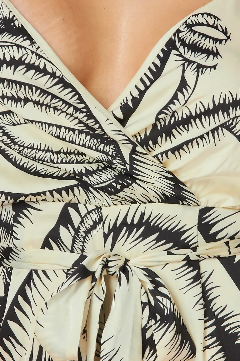Ivory & Black Vine Print Jumpsuit