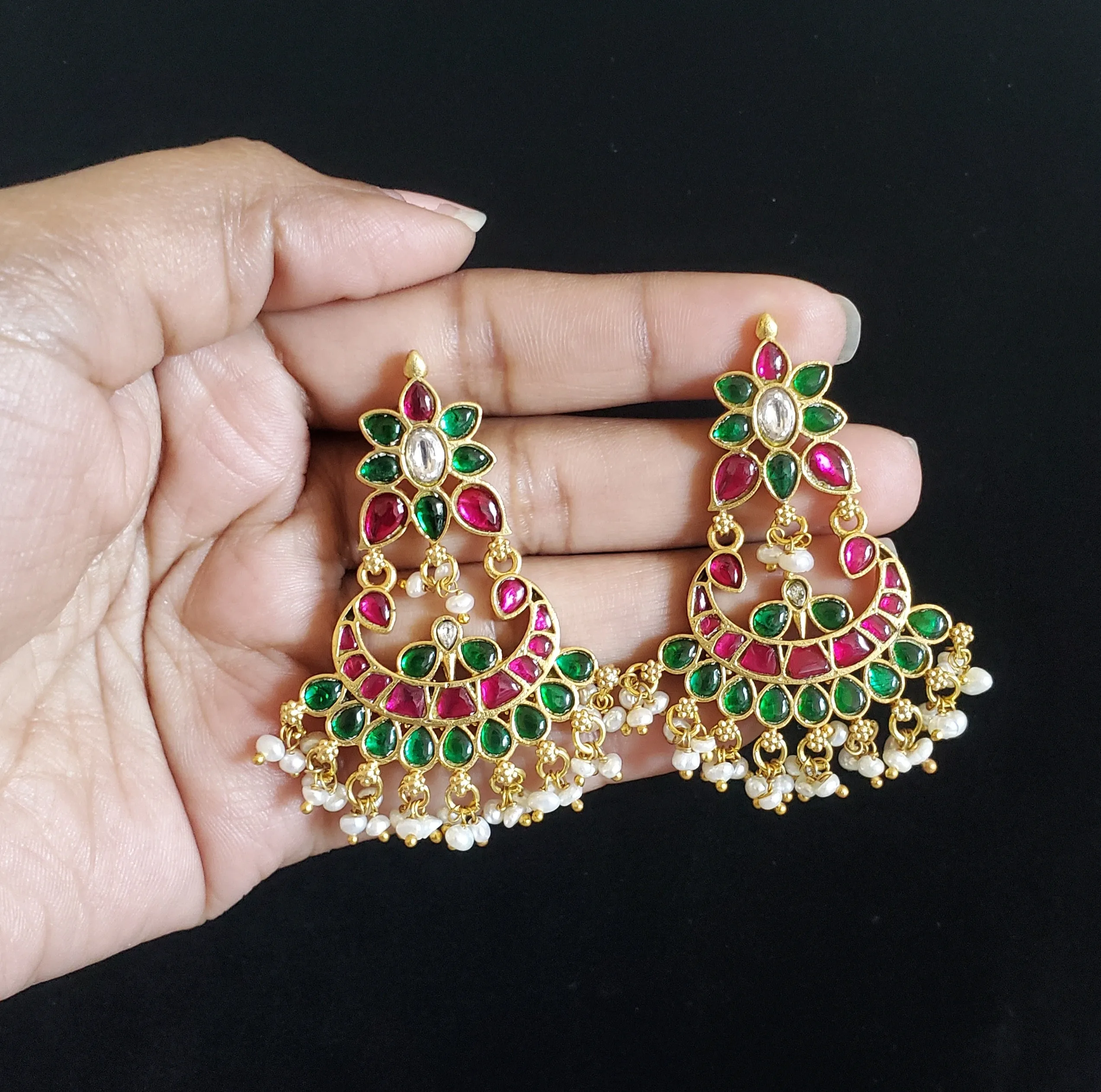 Jadau Kundan Chandbalis