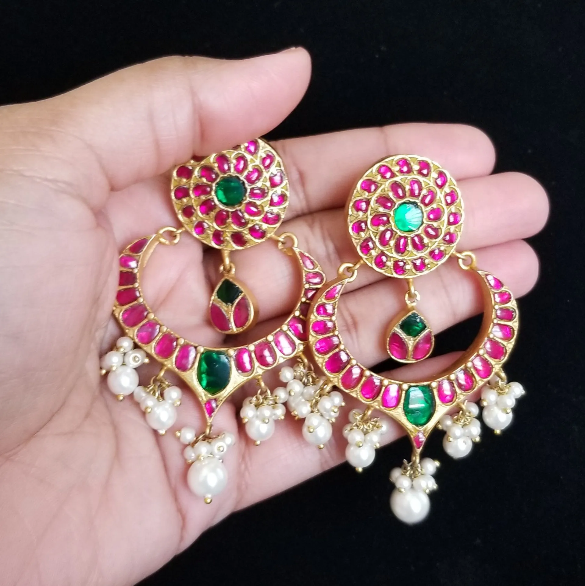 Jadau Kundan Heavy Chandbalis SR34