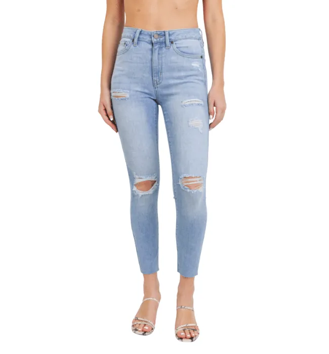 Just Black Distressed Scissor Cut Skinny