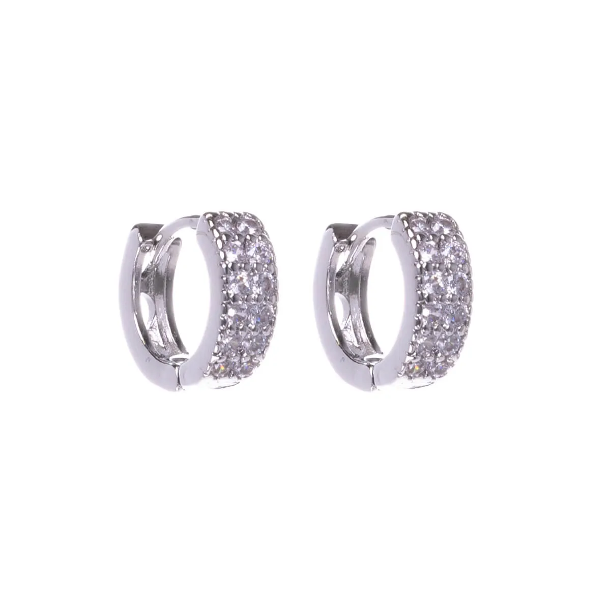 Kaksiriviset zirkonia korvarenkaat 12mm