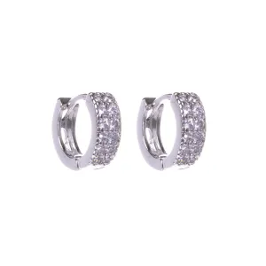 Kaksiriviset zirkonia korvarenkaat 12mm