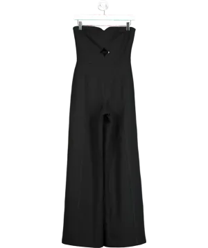 Karen Millen Black Compact Stretch Bandeau Tailored Wide Leg Jumpsuit UK 6