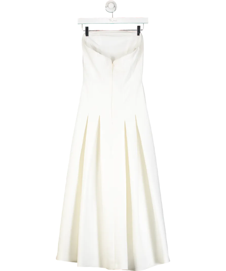 Karen Millen White Compact Stretch Tailored Midi Prom Dress UK 8