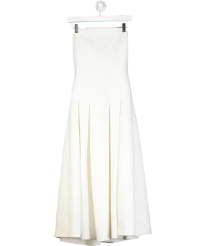 Karen Millen White Compact Stretch Tailored Midi Prom Dress UK 8