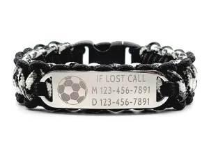 Lost Child Safety 275 Paracord Bracelet - Medical and Contact Info Engraved - Great for Vacations