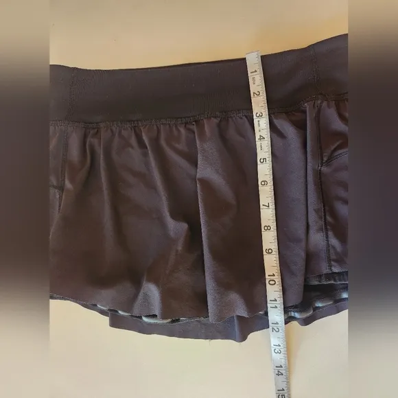 Lululemon Quick Pace Mini Athletic Skirt Skort Black Size 6