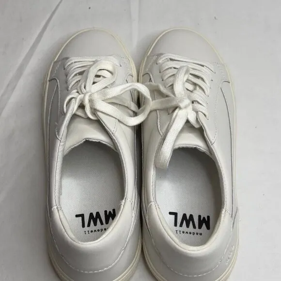 Madewell Women s $88 Sidewalk Low-Top Sneakers White Size 12M ND989